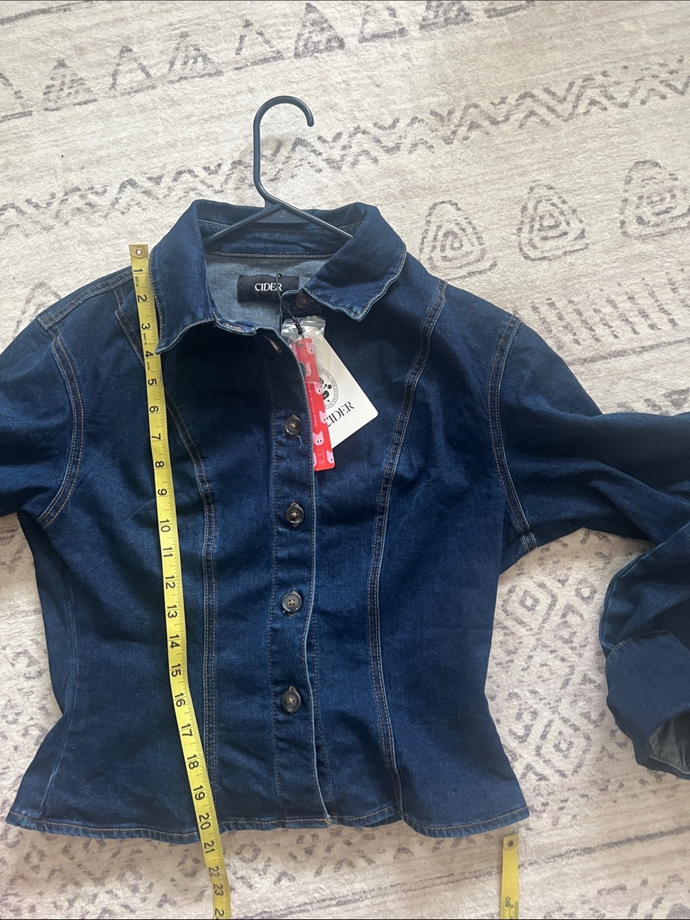 Cider Dark Navy Denim Jacket oversized - Picture 6 of 8